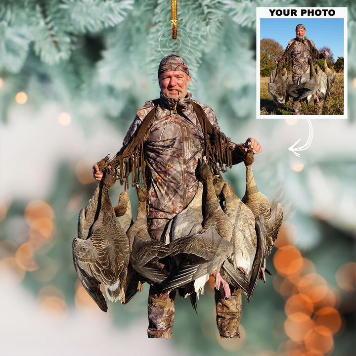 Goose Hunter - Personalized Photo Mica Ornament - Christmas Gift For Hunting Lovers