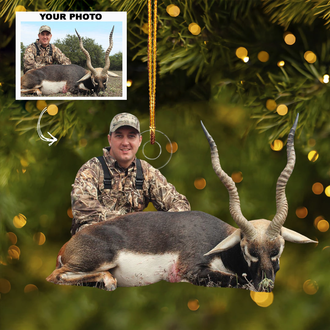 Antelope Hunter - Personalized Photo Mica Ornament - Christmas Gift For Hunting Lovers