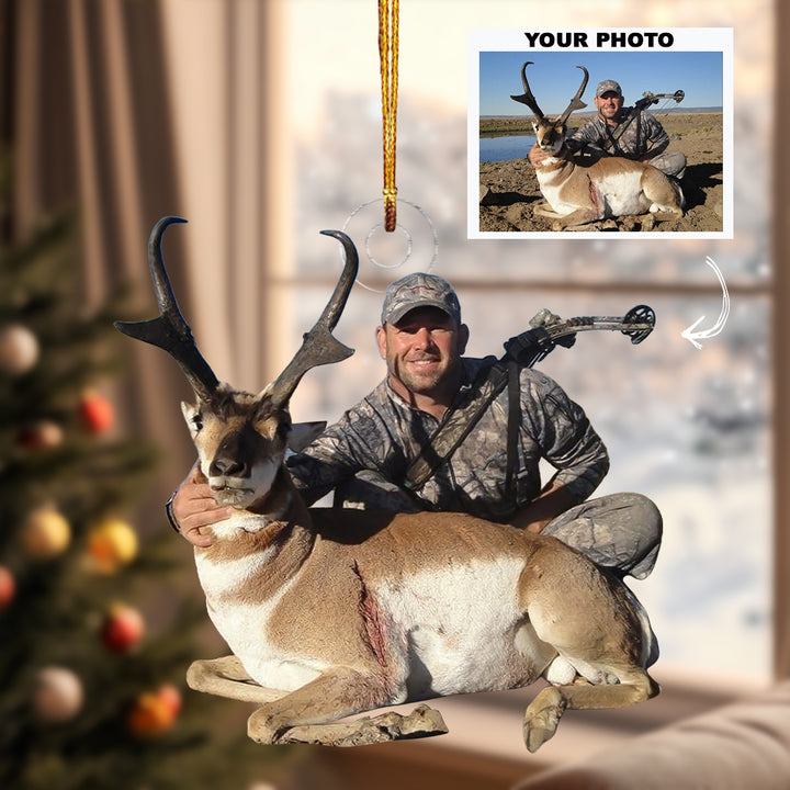 Hunting Bow - Personalized Photo Mica Ornament - Christmas Gift For Hunting Lovers