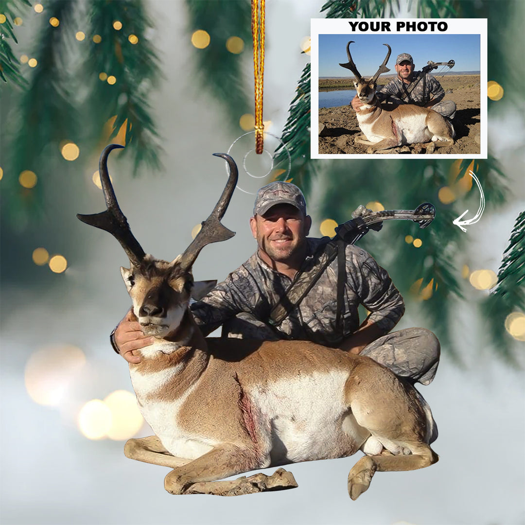 Hunting Bow - Personalized Photo Mica Ornament - Christmas Gift For Hunting Lovers