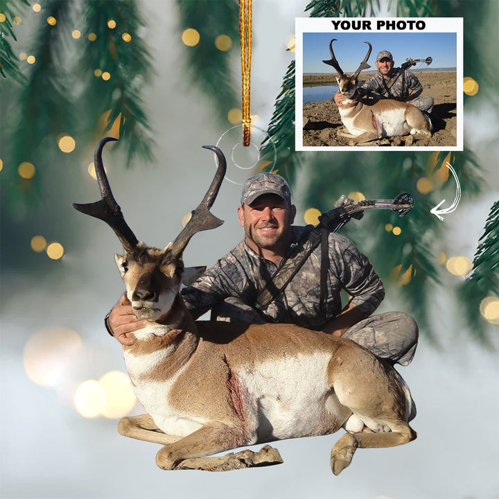 Hunting Bow - Personalized Photo Mica Ornament - Christmas Gift For Hunting Lovers