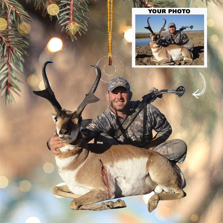 Hunting Bow - Personalized Photo Mica Ornament - Christmas Gift For Hunting Lovers