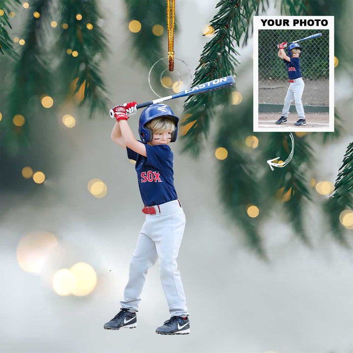 Shining Star - Personalized Photo Mica Ornament - Christmas Gift For Sport Loving Kids