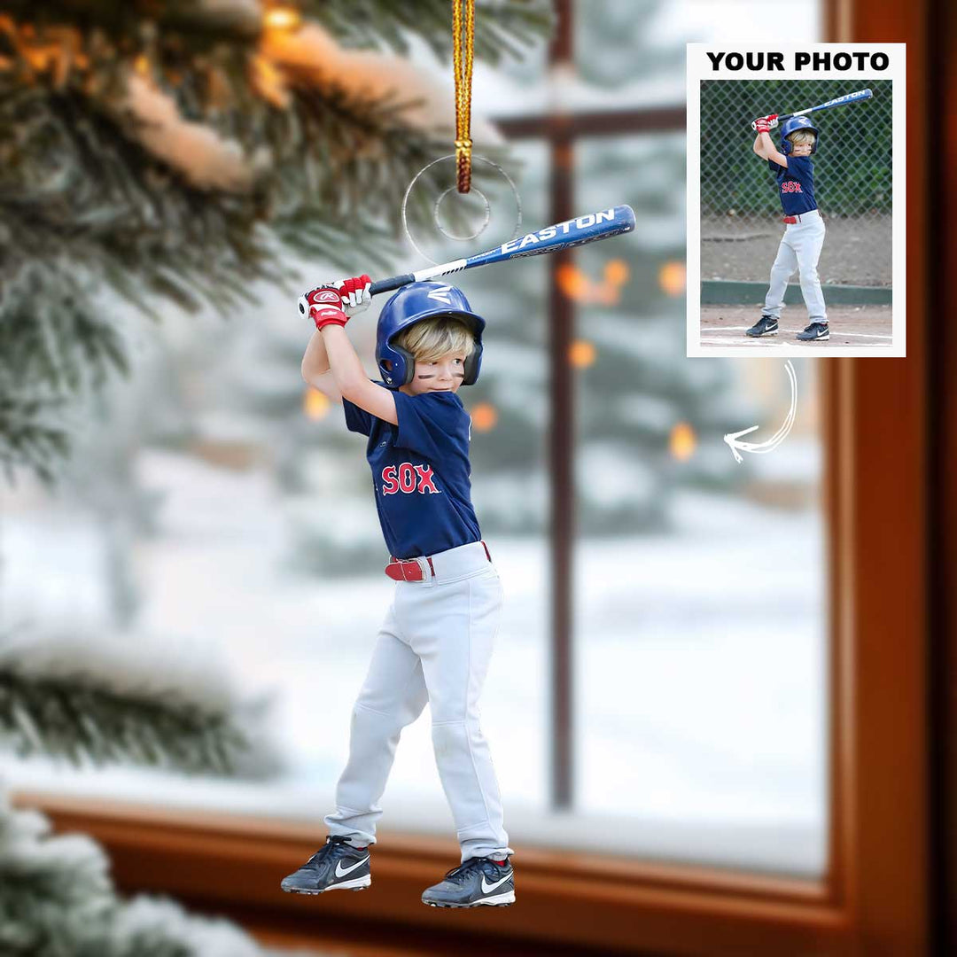 Shining Star - Personalized Photo Mica Ornament - Christmas Gift For Sport Loving Kids