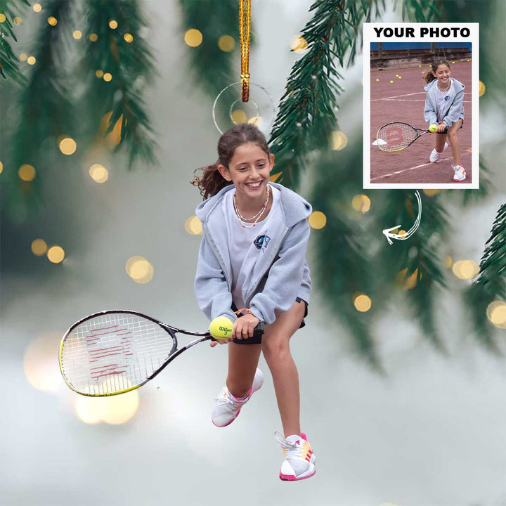 Little Champ - Personalized Photo Mica Ornament - Christmas Gift For Sport Loving Kids
