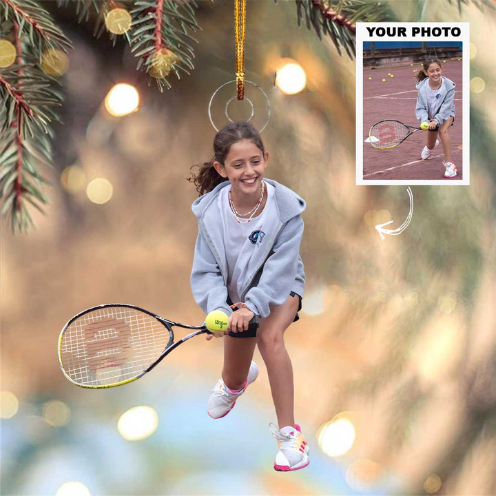 Little Champ - Personalized Photo Mica Ornament - Christmas Gift For Sport Loving Kids