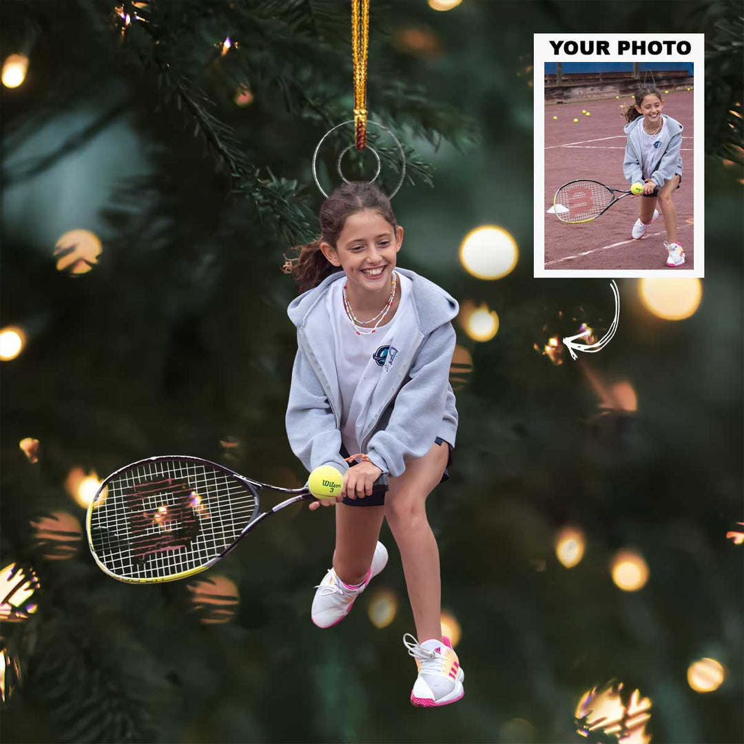 Little Champ - Personalized Photo Mica Ornament - Christmas Gift For Sport Loving Kids
