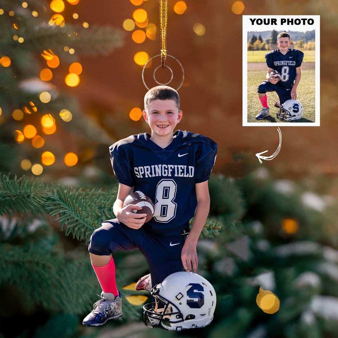 Play Hard - Personalized Photo Mica Ornament - Christmas Gift For Sport Loving Kids