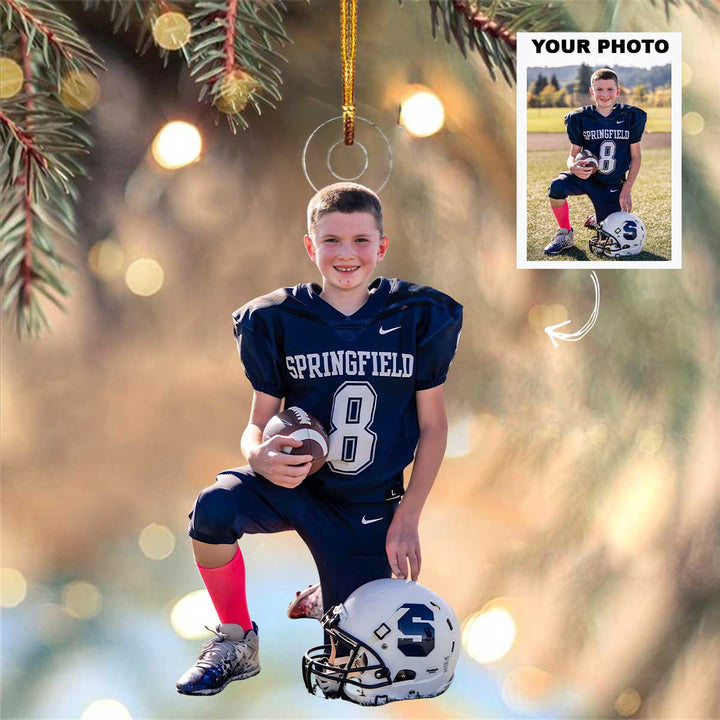 Play Hard - Personalized Photo Mica Ornament - Christmas Gift For Sport Loving Kids
