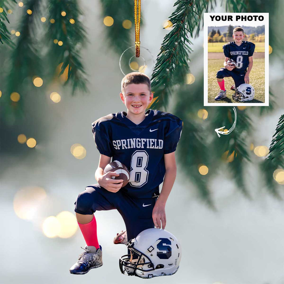Play Hard - Personalized Photo Mica Ornament - Christmas Gift For Sport Loving Kids