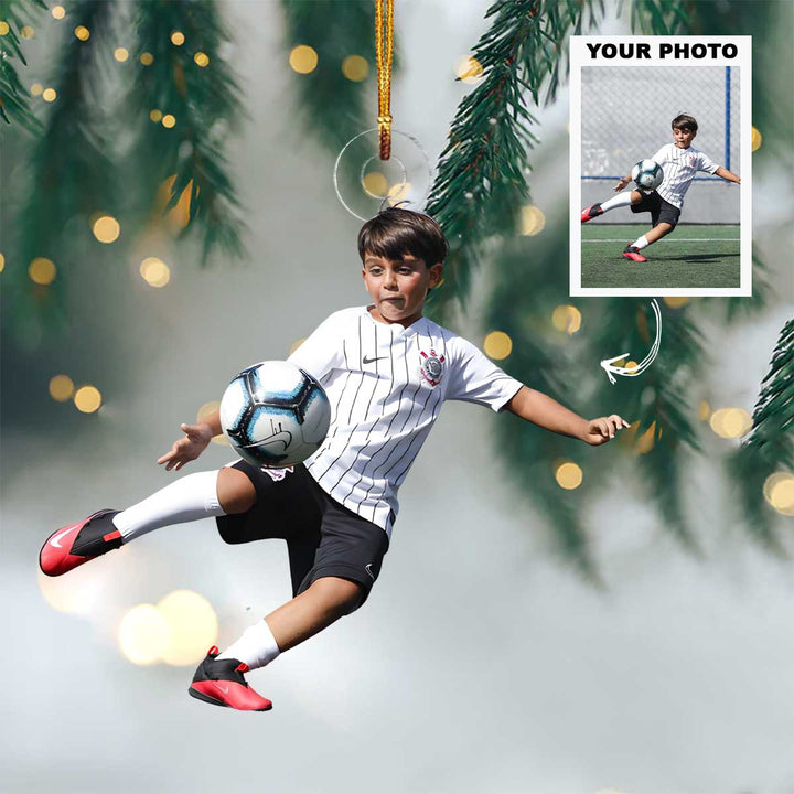 Born To Play - Personalized Photo Mica Ornament - Christmas Gift For Sport Loving Kids