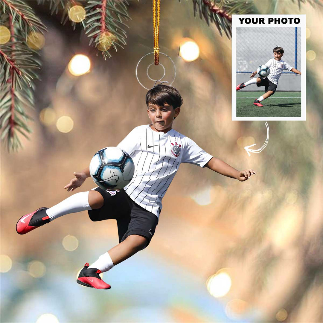 Born To Play - Personalized Photo Mica Ornament - Christmas Gift For Sport Loving Kids