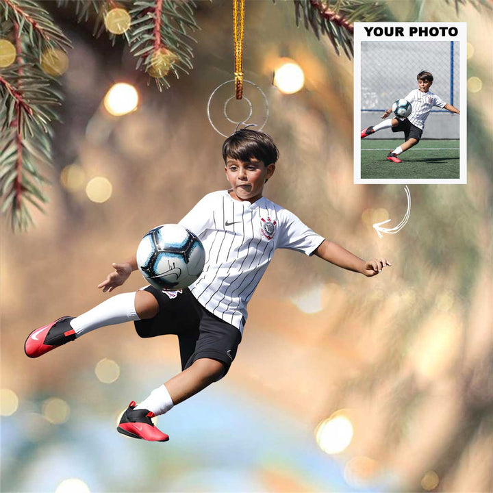 Born To Play - Personalized Photo Mica Ornament - Christmas Gift For Sport Loving Kids