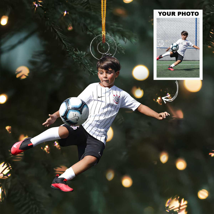 Born To Play - Personalized Photo Mica Ornament - Christmas Gift For Sport Loving Kids