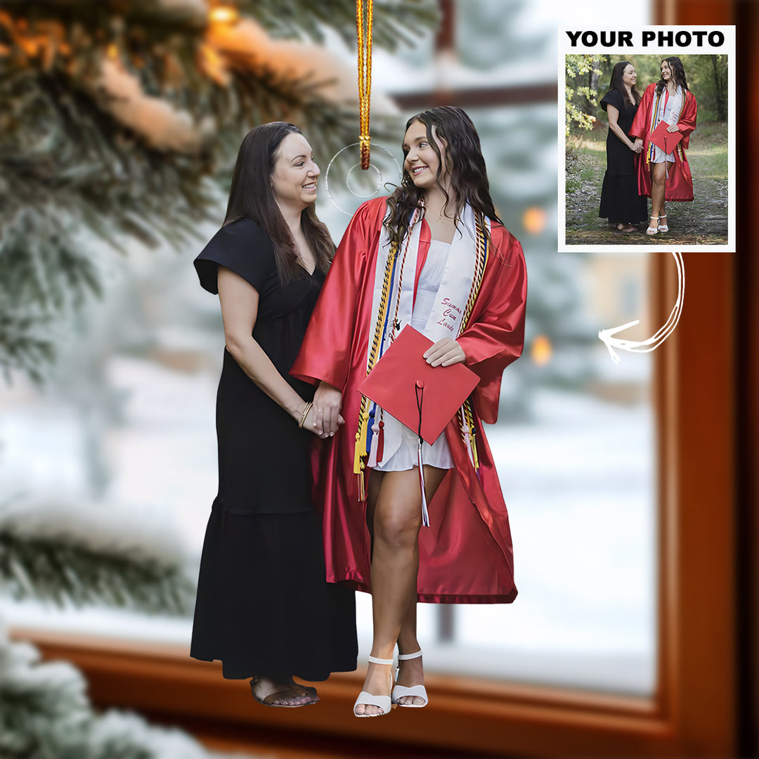 Future Awaits - Personalized Photo Mica Ornament - Christmas Gift For New Graduate, Family Member