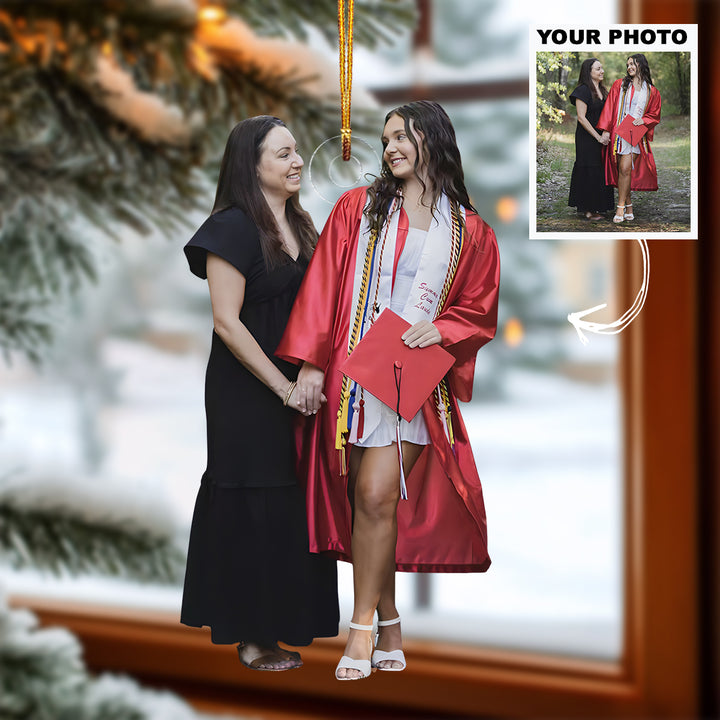Future Awaits - Personalized Photo Mica Ornament - Christmas Gift For New Graduate, Family Member