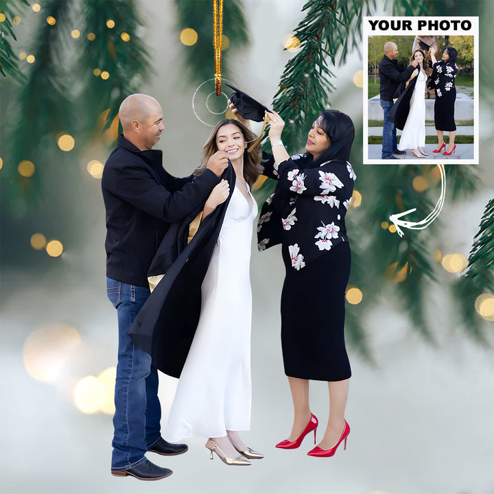 Future Awaits - Personalized Photo Mica Ornament - Christmas Gift For New Graduate, Family Member
