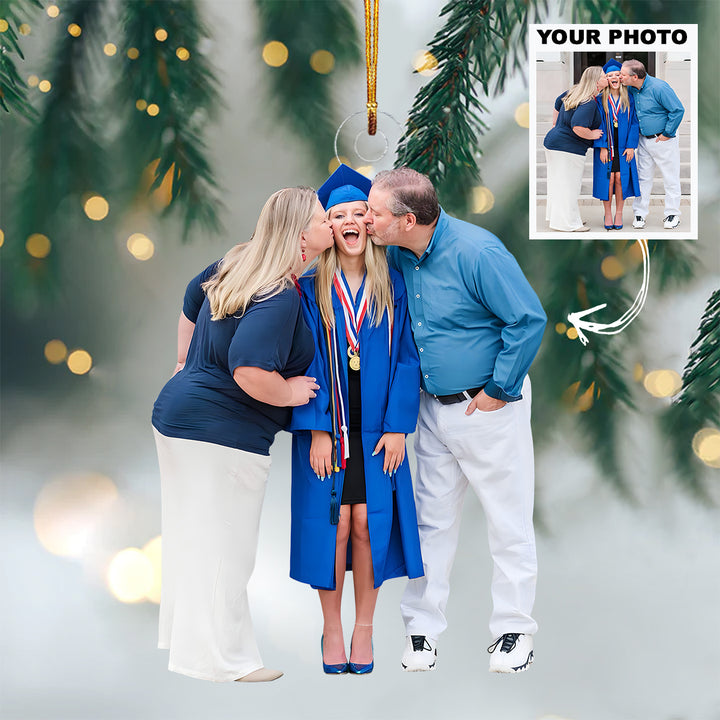Future Awaits - Personalized Photo Mica Ornament - Christmas Gift For New Graduate, Family Member