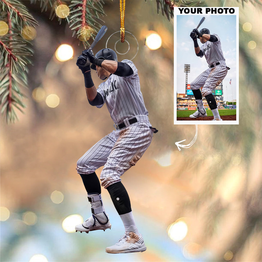 Baseball Ornament - Personalized Custom Photo Mica Ornament - Christmas Gift For Sport Lover
