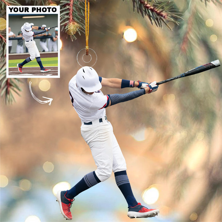 I Love Baseball - Customized Your Photo Ornament - Personalized Custom Photo Mica Ornament - Christmas Gift For Baseball Lovers, Family Members, Sports Lovers