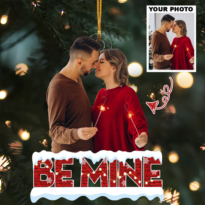 Be Mine Forever - Personalized Custom Photo Mica Ornament - Christmas Gift For Couple, Wife, Husband UPL0HT004