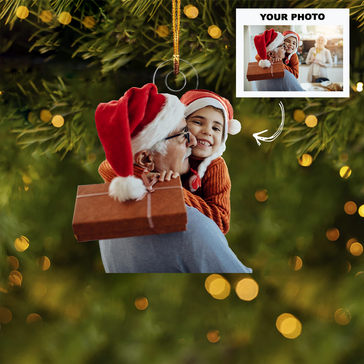 Personalized Photo Mica Ornament - Christmas, Birthday Gift For Family Members, Grandma, Grandpa, Grandparent, Brothers, Sisters - Customized Your Photo Ornament