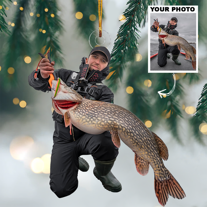 Fishing Ornament - Personalized Custom Photo Mica Ornament - Christmas Gift For Fishing Lovers, Fisherman