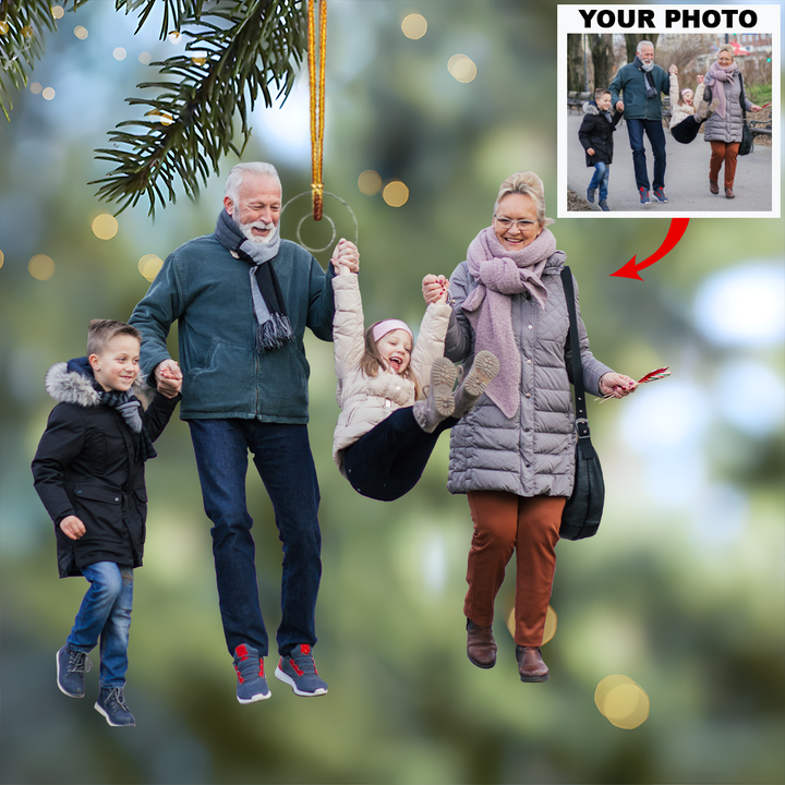 Our grandkids - Personalized Photo Mica Ornament - Christmas Gift For Grandma, Grandpa, Family Members