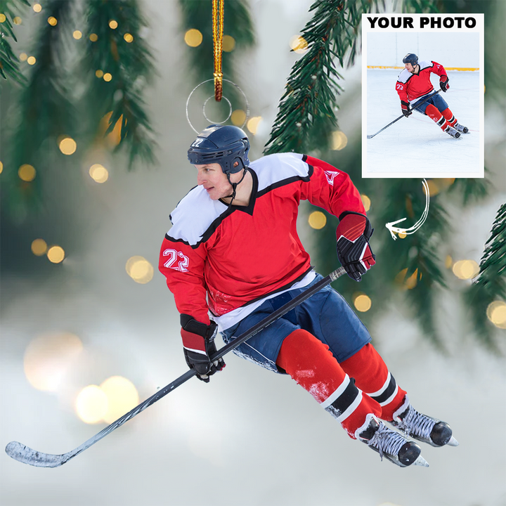 Hockey Christmas Ornaments - Personalized Custom Photo Mica Ornament - Christmas Gift For Sport Lovers