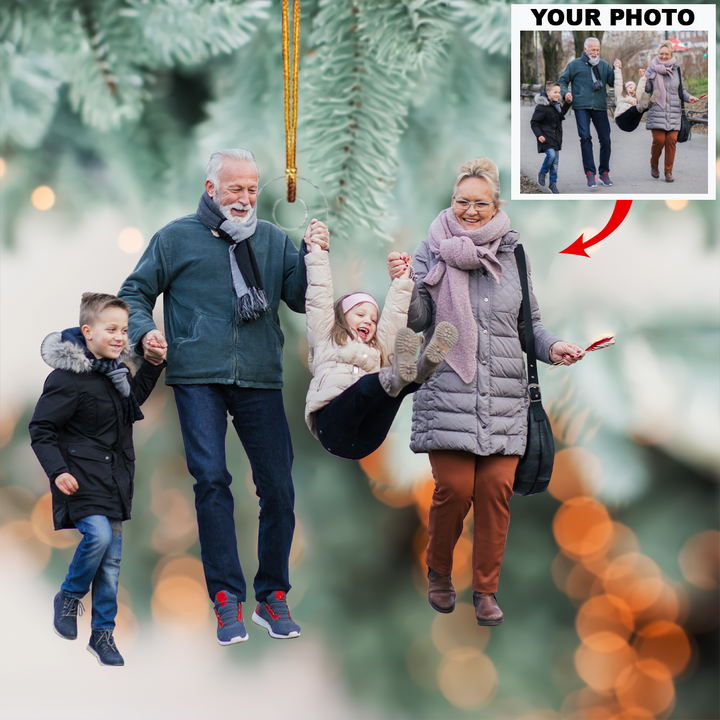 Our grandkids - Personalized Photo Mica Ornament - Christmas Gift For Grandma, Grandpa, Family Members