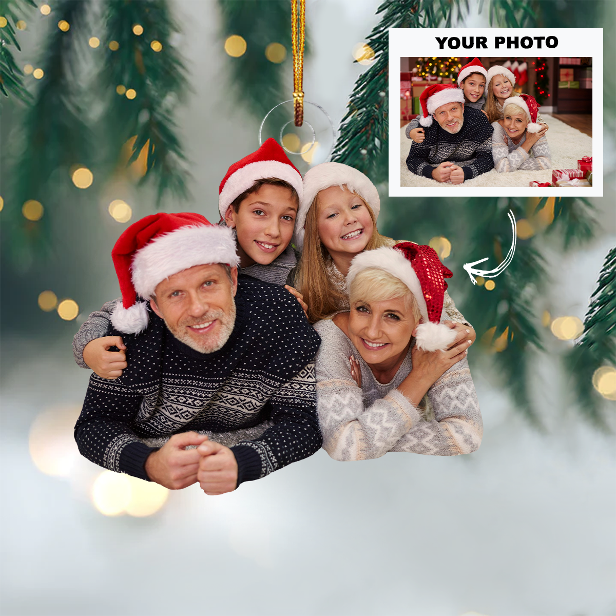 Personalized Photo Mica Ornament - Christmas, Birthday Gift For Family Members, Grandma, Grandpa, Grandparent, Brothers, Sisters - Customized Your Photo Ornament