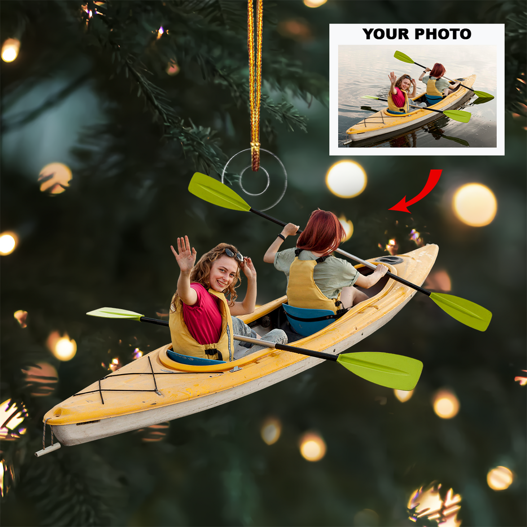 I'd Rather Be Kayaking - Personalized Custom Photo Mica Ornament - Christmas Gift For Kayak Lover, Kayakers