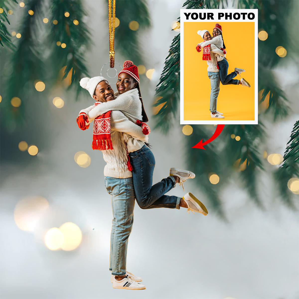 Personalized Photo Mica Ornament - Christmas, Birthday Gift For Couple, Lovers, Wife, Husband  -  Customized Your Photo Ornament V32