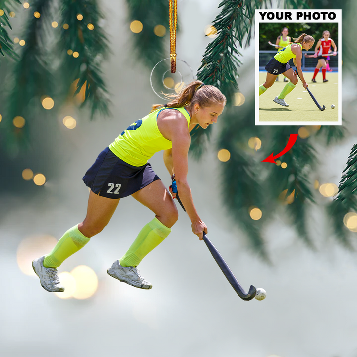 A Good Hockey Player Plays Where The Puck Is - Personalized Custom Photo Mica Ornament - Christmas Gift For Hockey Lovers, Hockey Player, Friends, Family