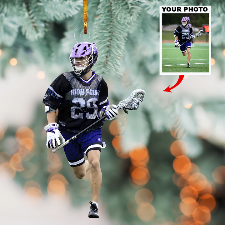 Lacrosse Ornament - Personalized Custom Photo Mica Ornament - Christmas Gift For Lacrosse Lovers, Family Members