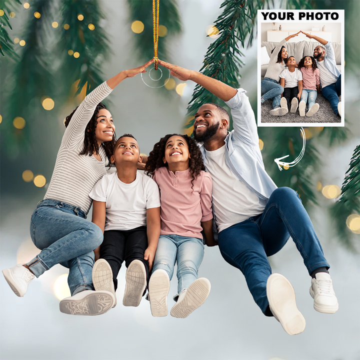 Merry Christmas Capture Your Moments - Personalized Custom Photo Mica Ornament - Christmas Gift For Dad, Mom, Grandma, Grandpa, Family Members