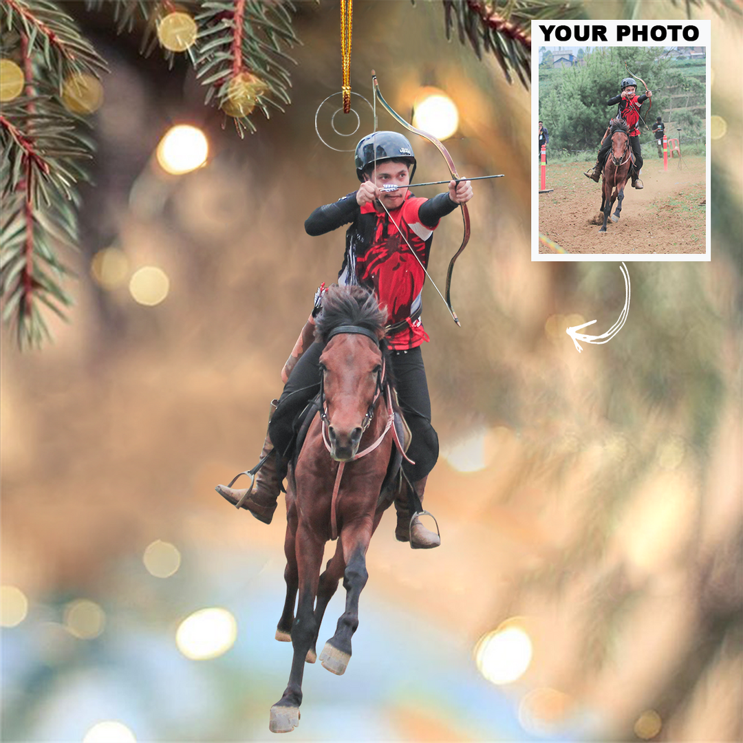 I Love Archery - Personalized Custom Photo Mica Ornament - Christmas Gift For Archers, Family Members