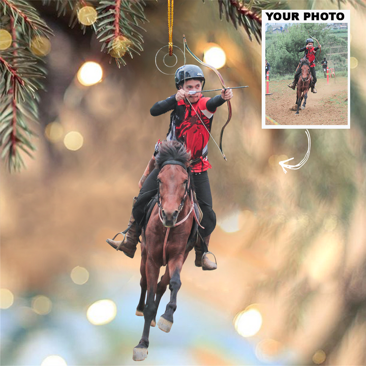 I Love Archery - Personalized Custom Photo Mica Ornament - Christmas Gift For Archers, Family Members
