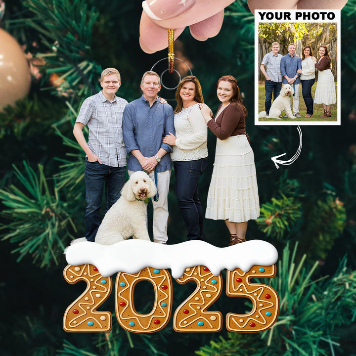 Home Sweet Family 2025 - Personalized Custom Photo Mica Ornament - Christmas Gift For Family Members UPL0HT003