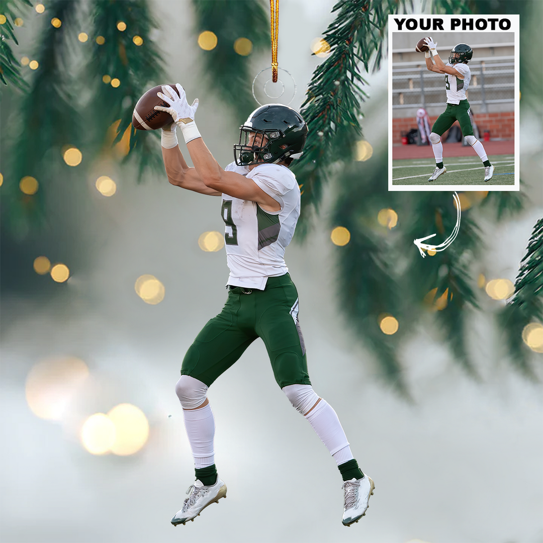 American Football Ornament - Personalized Custom Photo Mica Ornament - Birthday, Christmas Gift For Football Lover, Sport Lover, Family Members