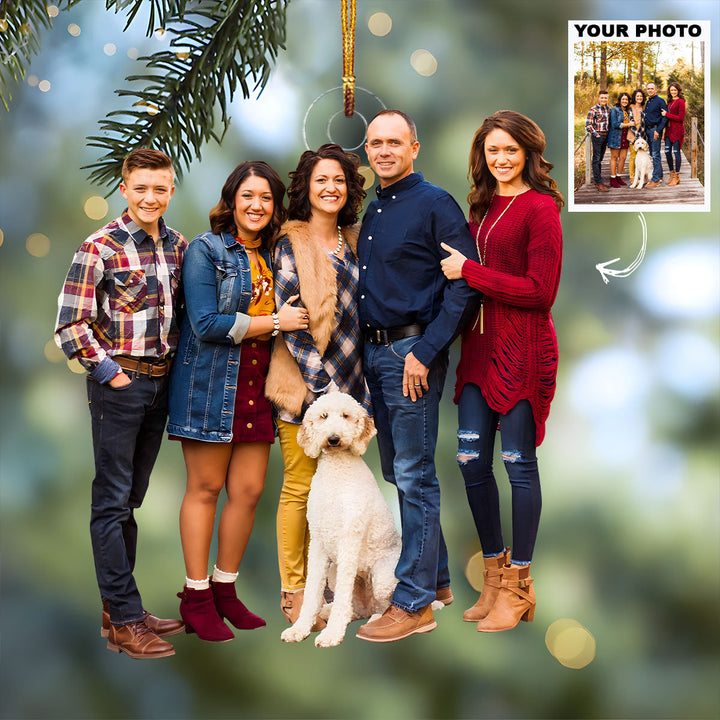 Customized Photo Ornament Couple, Family Members Christmas - Personalized Photo Mica Ornament