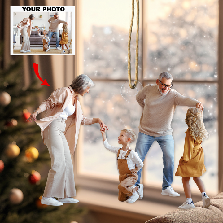 Our Grandkids - Personalized Photo Mica Ornament - Christmas Gift For Grandma, Grandpa, Family Members
