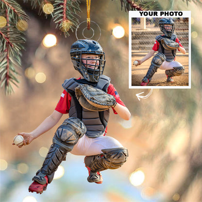 Baseball Ornament - Personalized Custom Photo Mica Ornament - Christmas Gift For Sport Lover