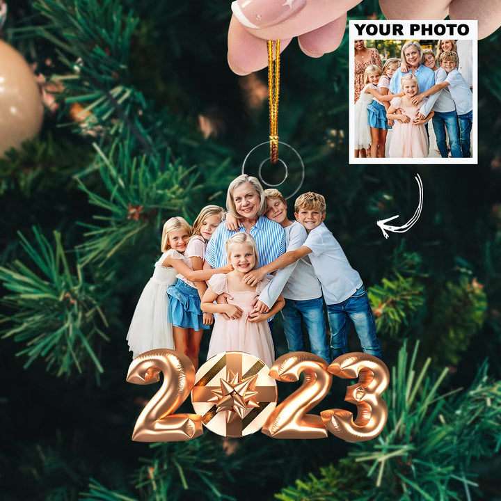 Christmas Balloon V2 - Personalized Photo Mica Ornament - Christmas Gift For Family Members UPL0HD050