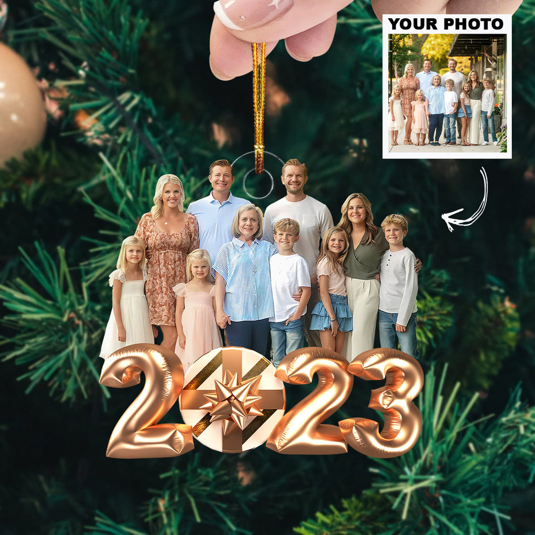 Christmas Balloon V2 - Personalized Photo Mica Ornament - Christmas Gift For Family Members UPL0HD050