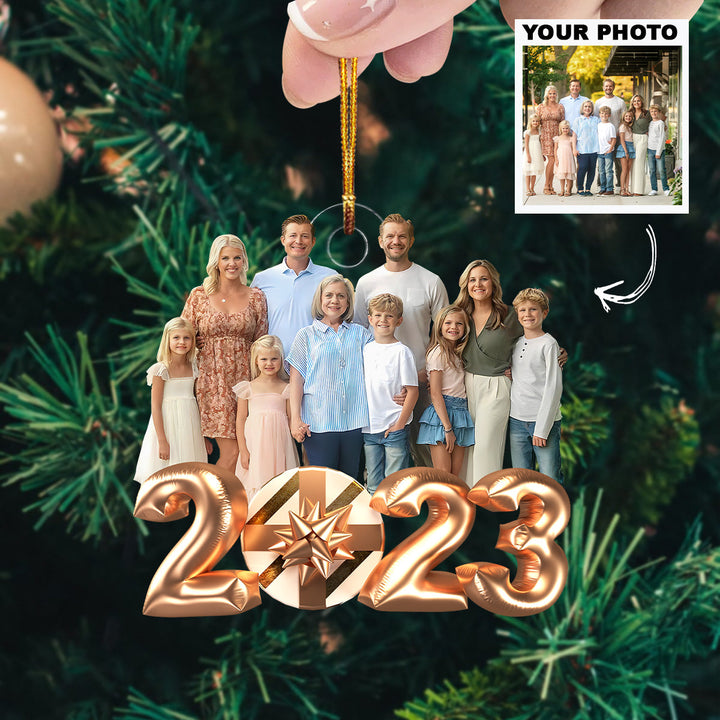 Christmas Balloon V2 - Personalized Photo Mica Ornament - Christmas Gift For Family Members UPL0HD050