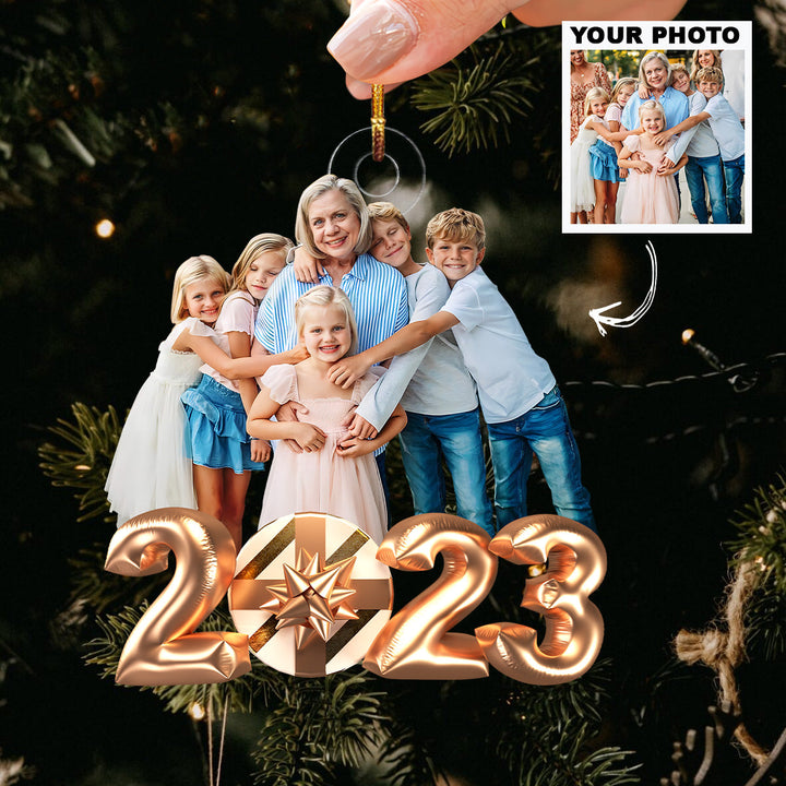 Christmas Balloon V2 - Personalized Photo Mica Ornament - Christmas Gift For Family Members UPL0HD050