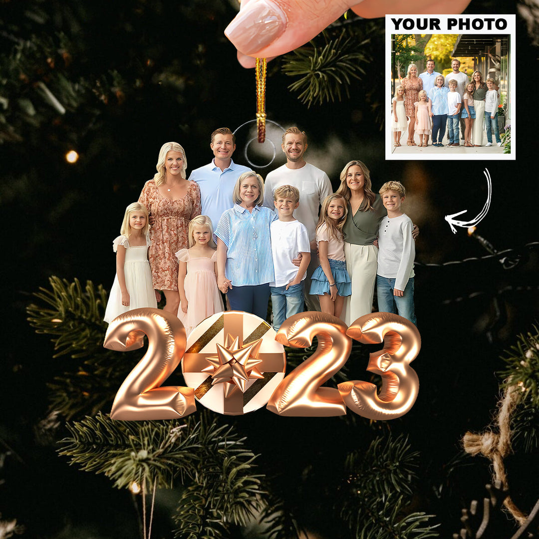 Christmas Balloon V2 - Personalized Photo Mica Ornament - Christmas Gift For Family Members UPL0HD050