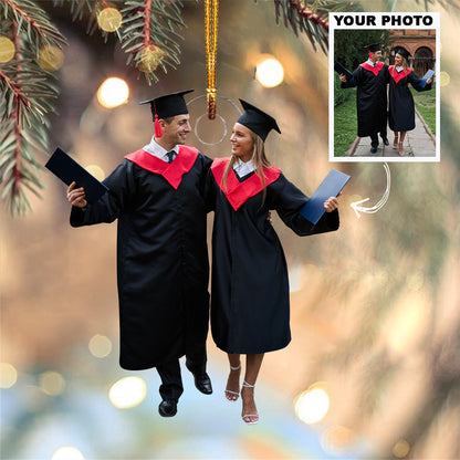 Graduation Day - Personalized Custom Photo Mica Ornament - Christmas Gift For Family Members, Couple, Graduation