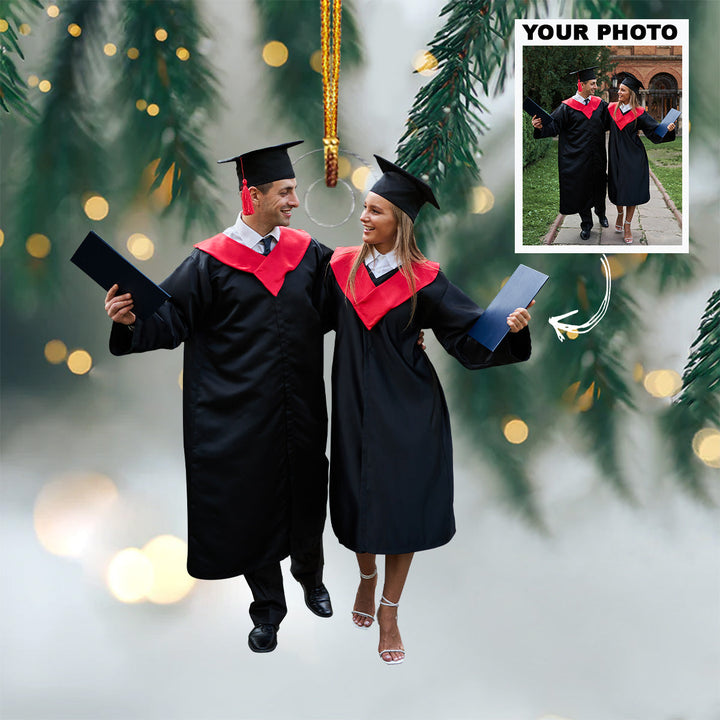 Graduation Day - Personalized Custom Photo Mica Ornament - Christmas Gift For Family Members, Couple, Graduation
